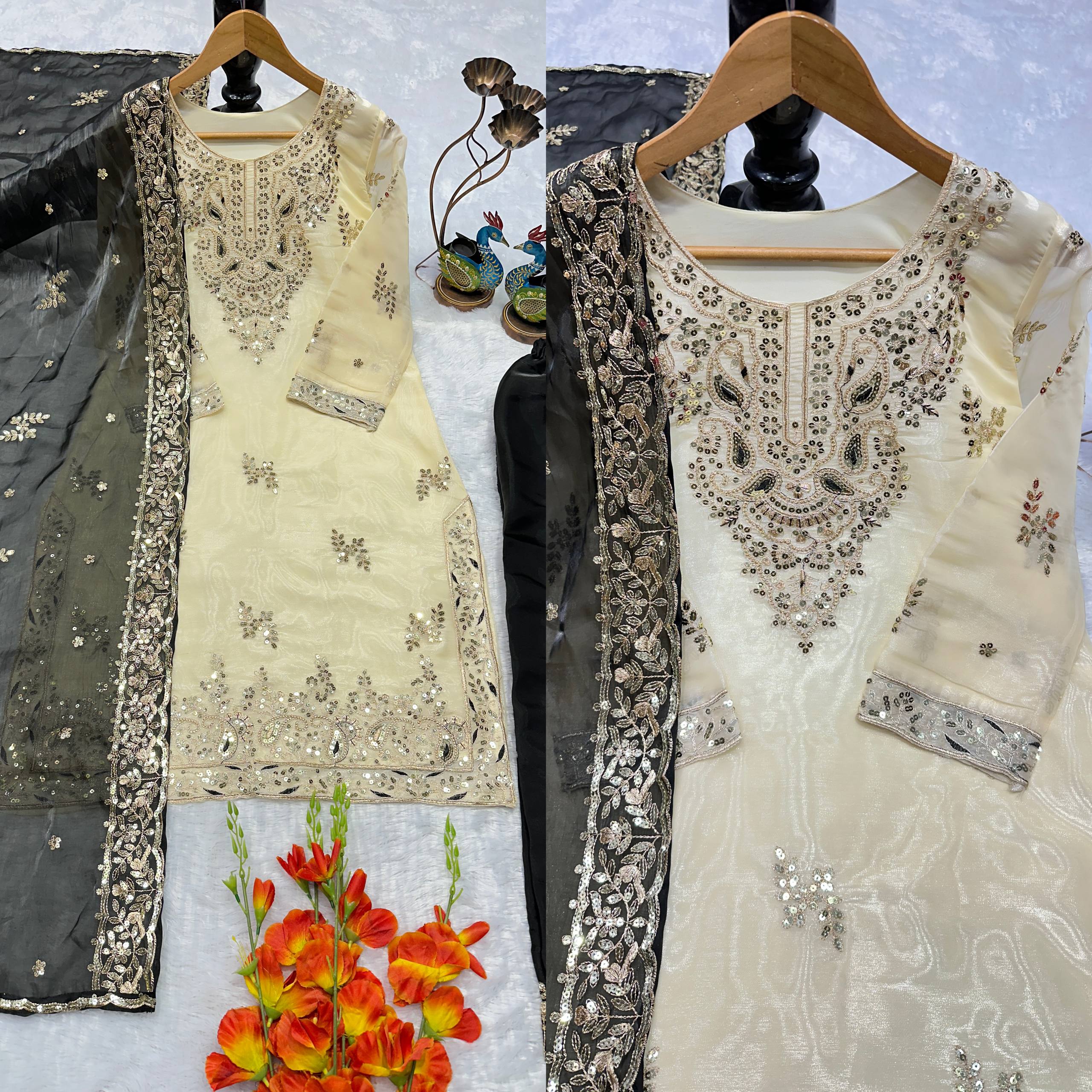 Regal Pearl & Burgundy Palazzo Couture